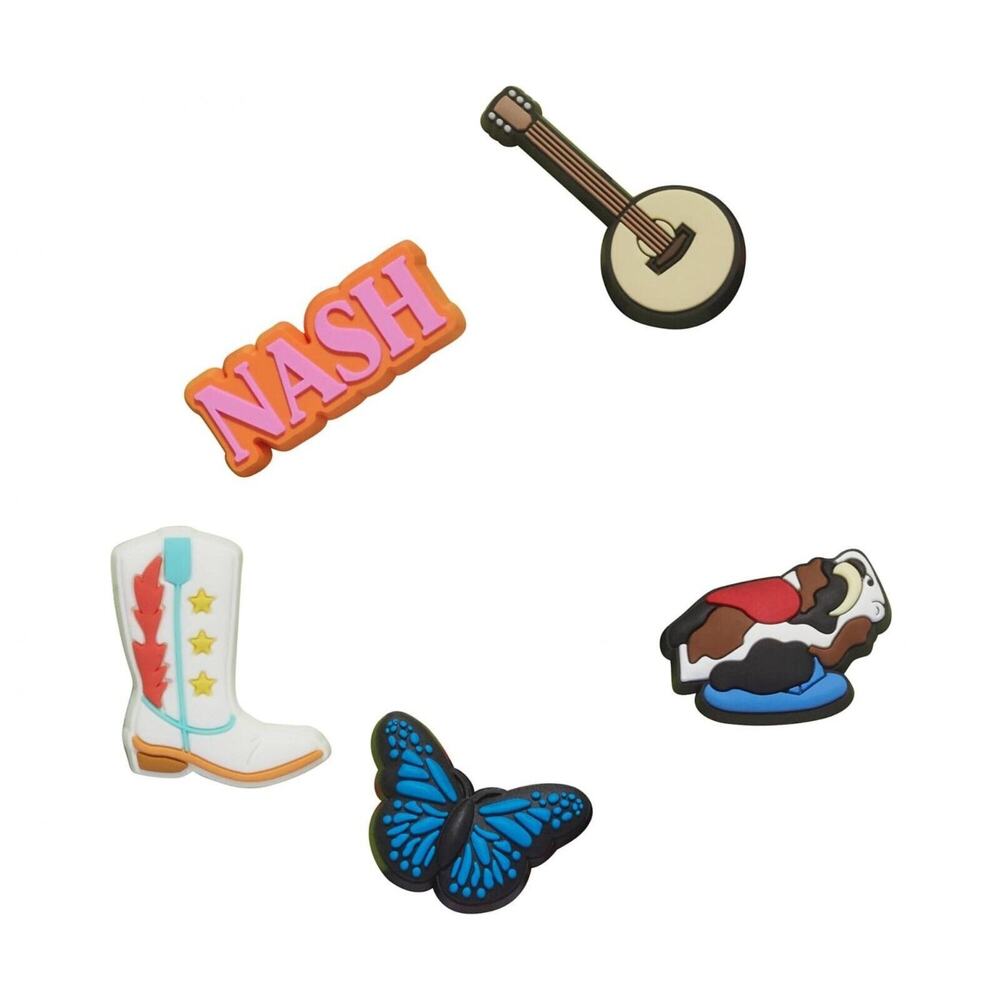 Crocs Jibbitz Western Cowboy Boot Nashville Country Music 5-Pack Shoe Charms